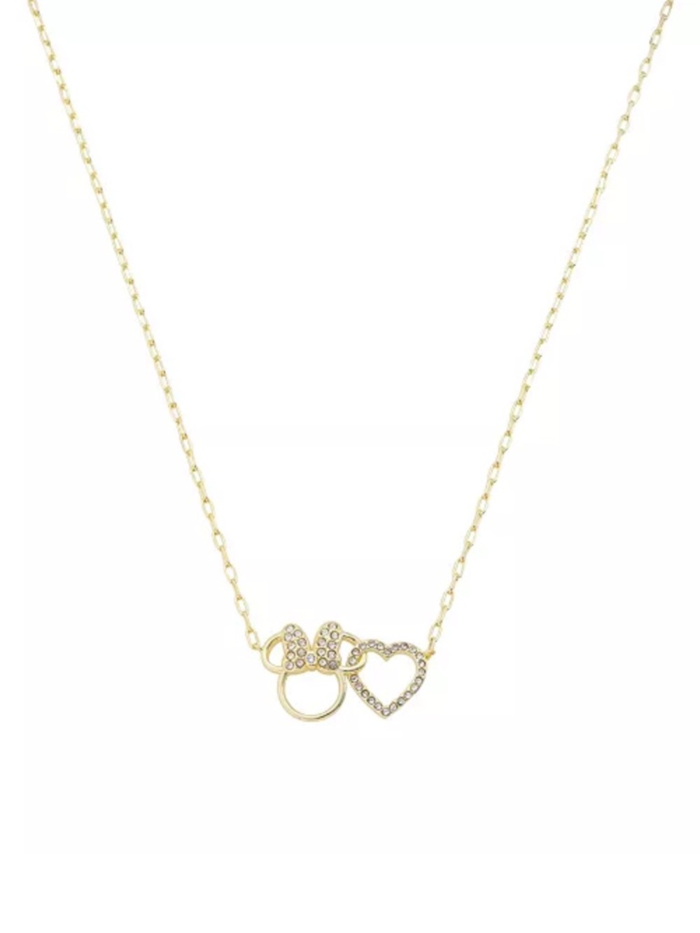 Disney Jewelry | Minnie Mouse & Heart Outline Pendant Necklace